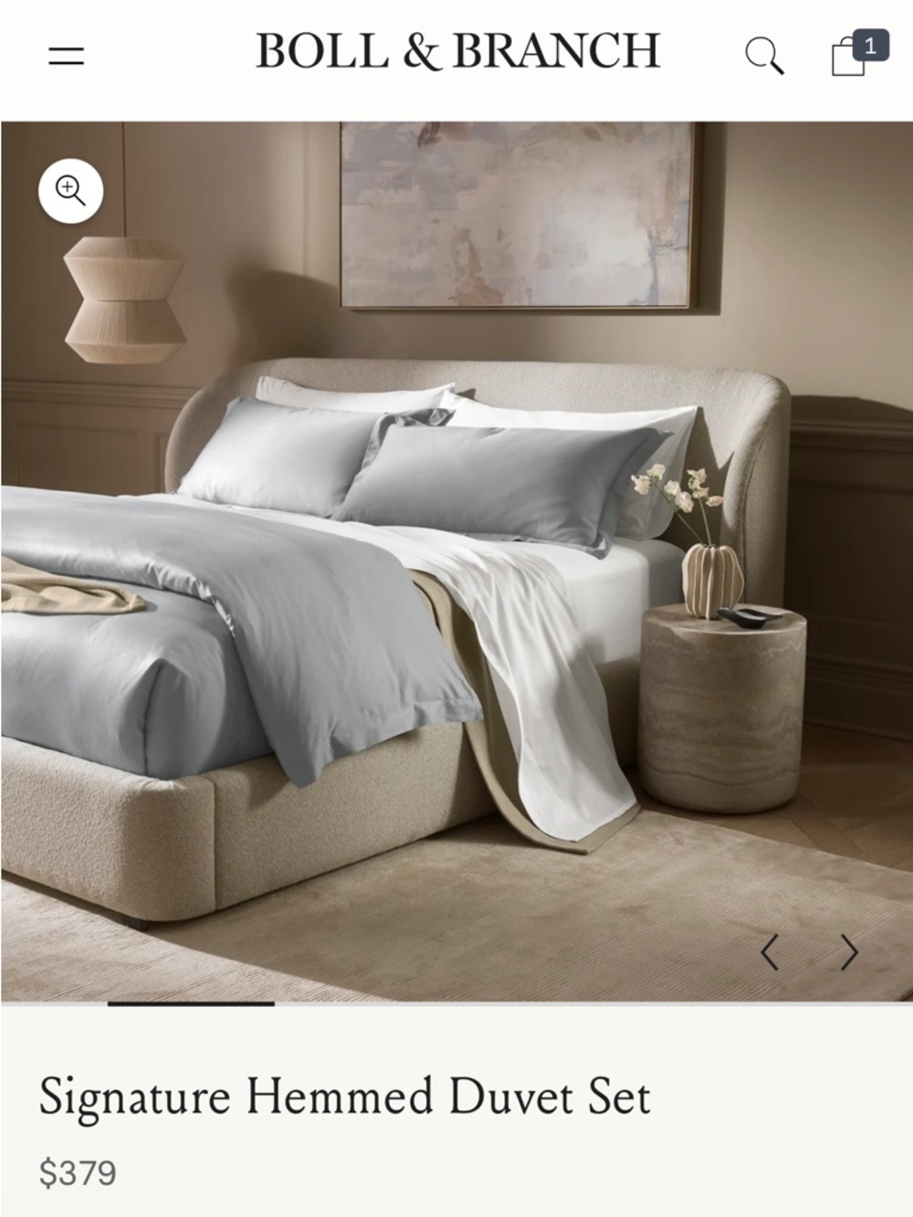 Boll & Branch Signature Hemmed Duvet Set Bluestone King Cal King NWOT